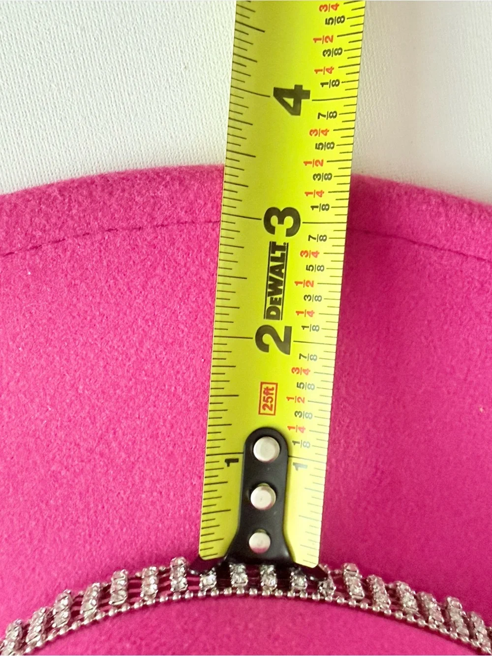 Fuchsia Rhinestone Buckle‎ Fedora Wide Brim Hat